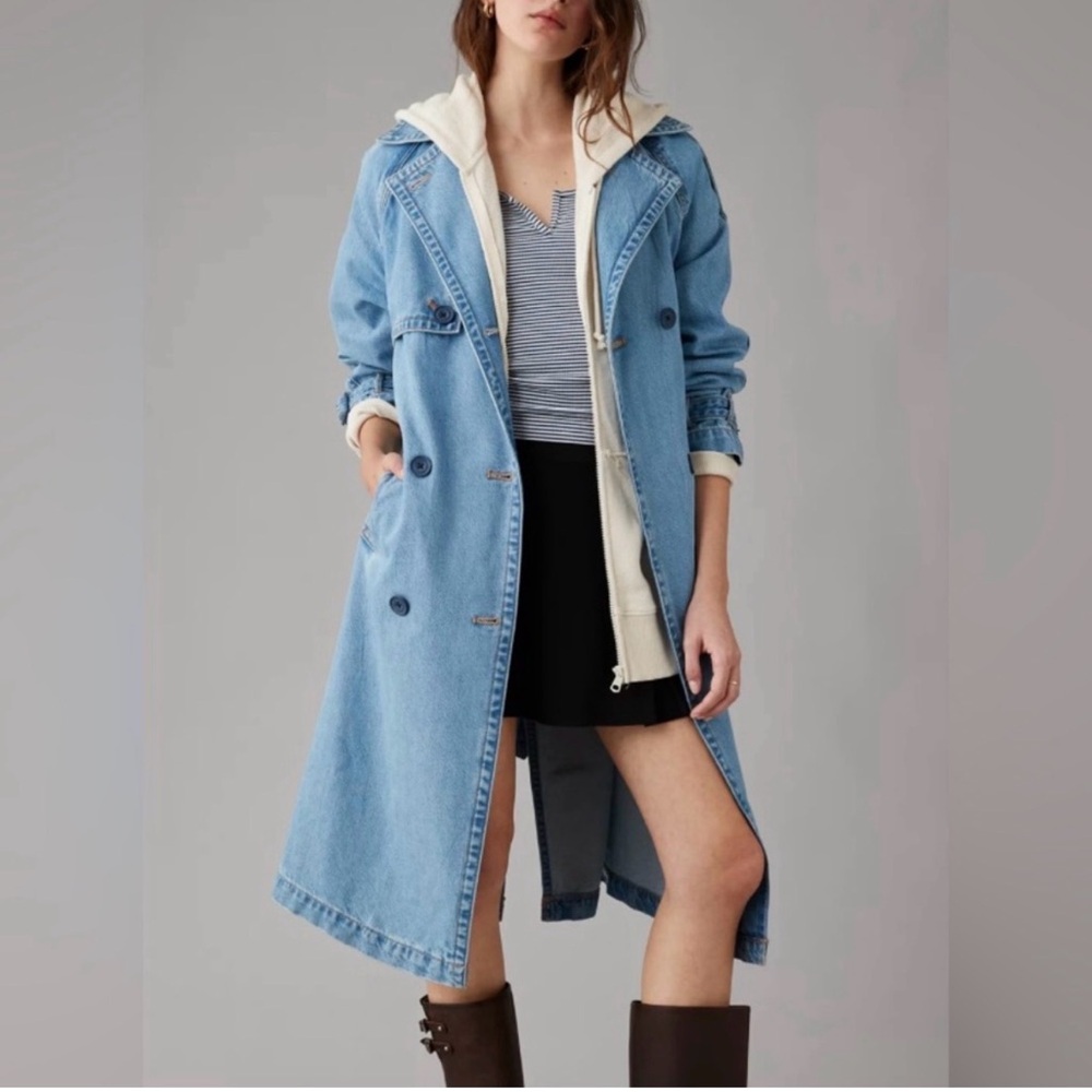 American Eagle Denim Trench Coat